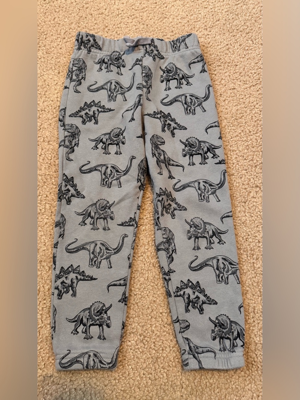 The Children's Place Gray Joggers with Black Dinosaur Sketches